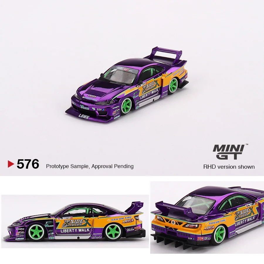 MINI GT 1/64 Nissan S15 SILVIA LB-Super Silhouette #555 2022 Formula Drift Japan MGT00576-R