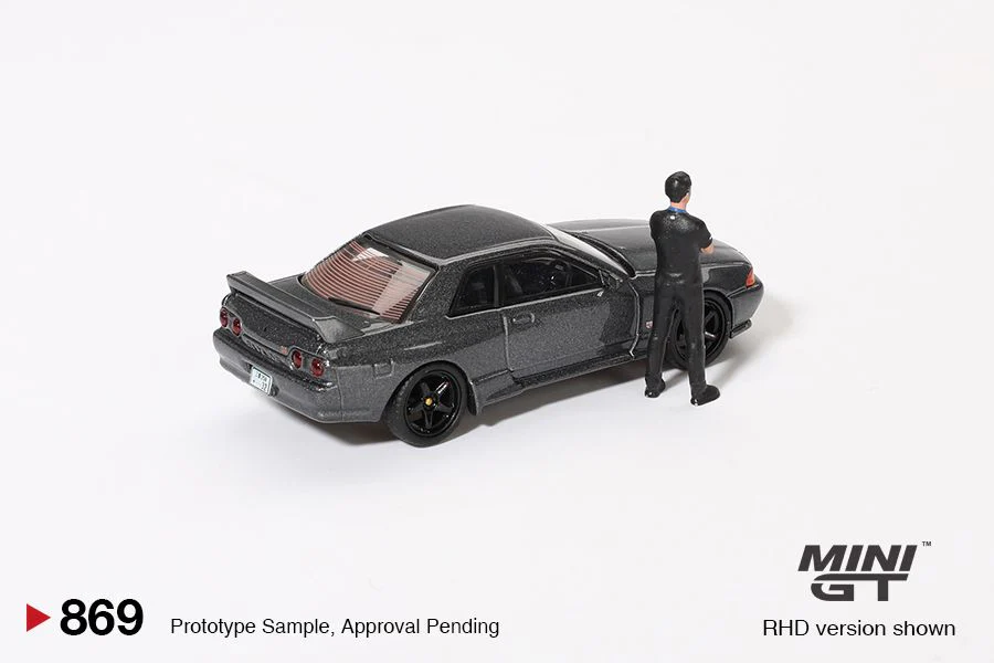 MINI GT 1/64 Nissan Skyline GT-R (R32) Nismo Gunmetal w/ Matsuda Figure (Tsugio Matsuda Collection) MGT00869-R - Image 4
