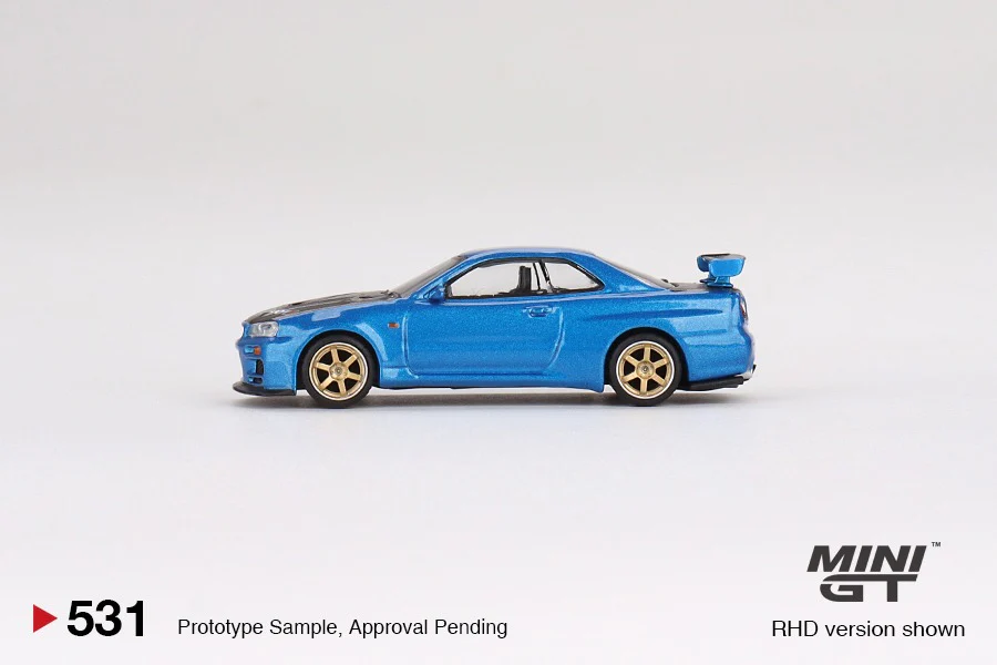 MINI GT 1/64 Nissan Skyline GT-R (R34) Top Secret Baysie Blue RHD MGT00531-R - Image 2