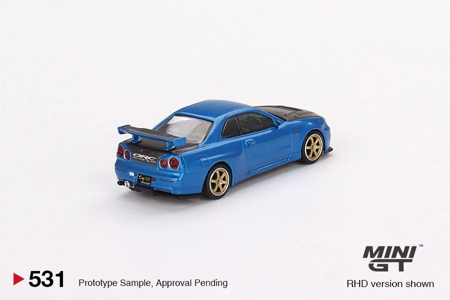 MINI GT 1/64 Nissan Skyline GT-R (R34) Top Secret Baysie Blue RHD MGT00531-R - Image 3