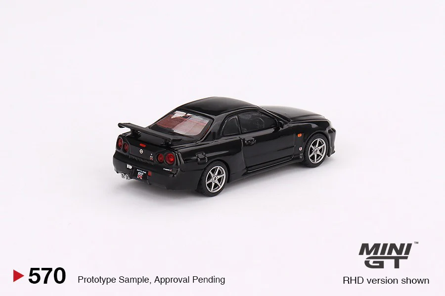 MINI GT 1/64 Nissan Skyline GT-R (R34) V-Spec Black Pearl RHD MGT00570-R - Image 2