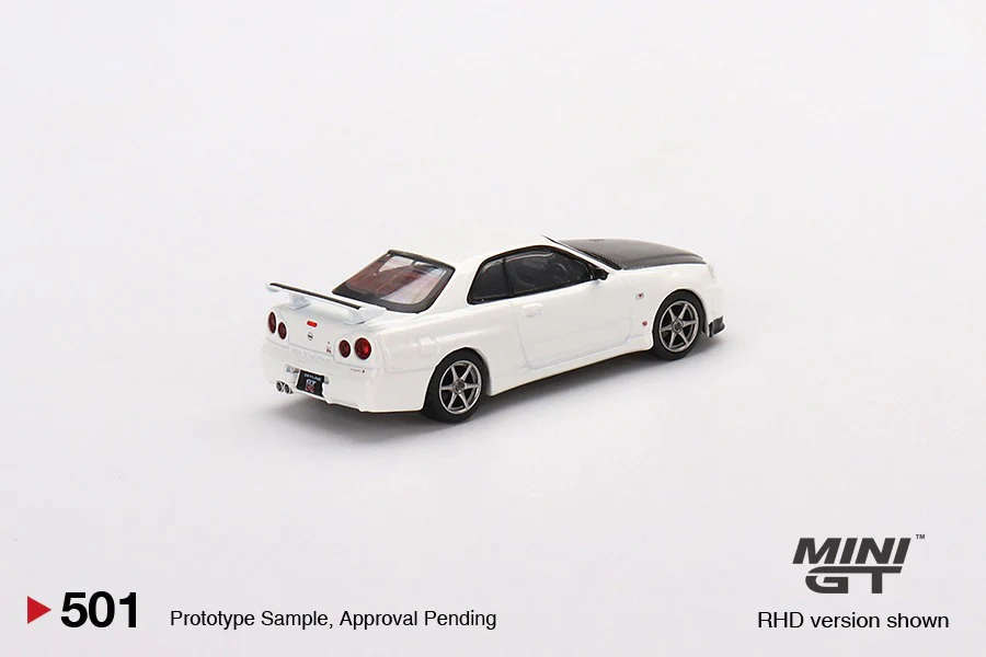 MINI GT 1/64 Nissan Skyline GT-R (R34) V-Spec II N1 White RHD MGT00501-R - Image 2
