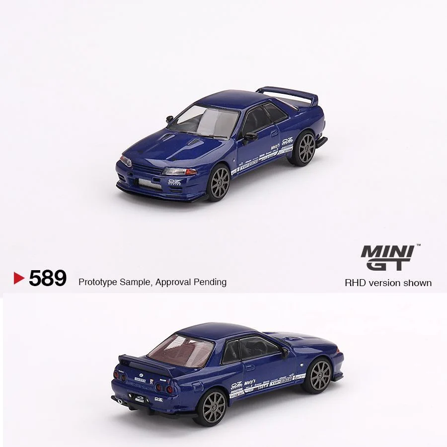 MINI GT 1/64 Nissan Skyline GT-R Top Secret VR32 Metallic Blue MGT00589-R - Image 4