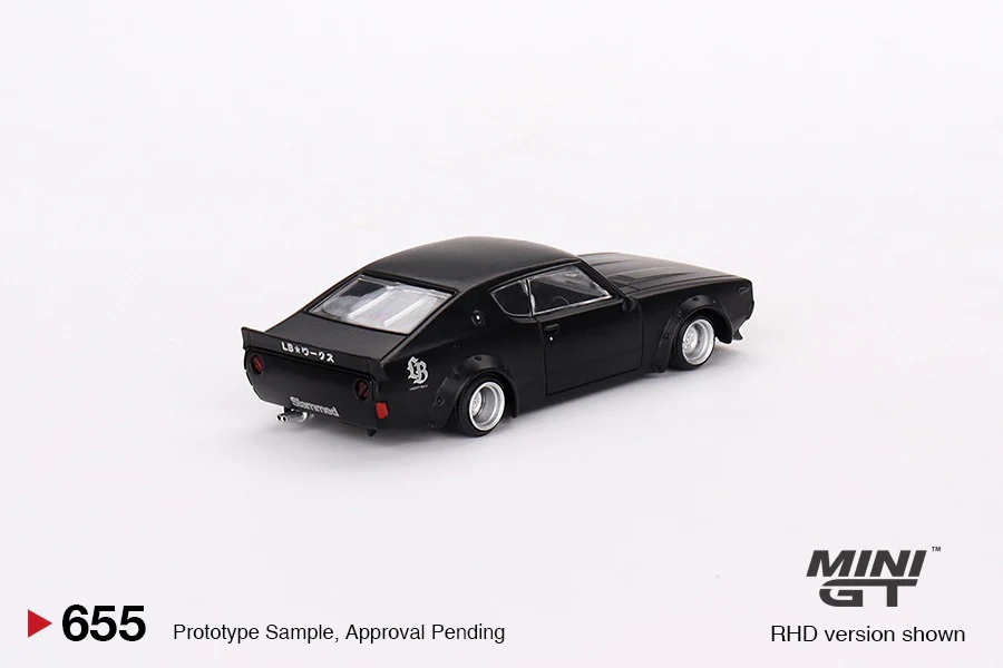 MINI GT 1/64 Nissan Skyline Kenmeri Liberty Walk Matt Black MGT00655-R - Image 3