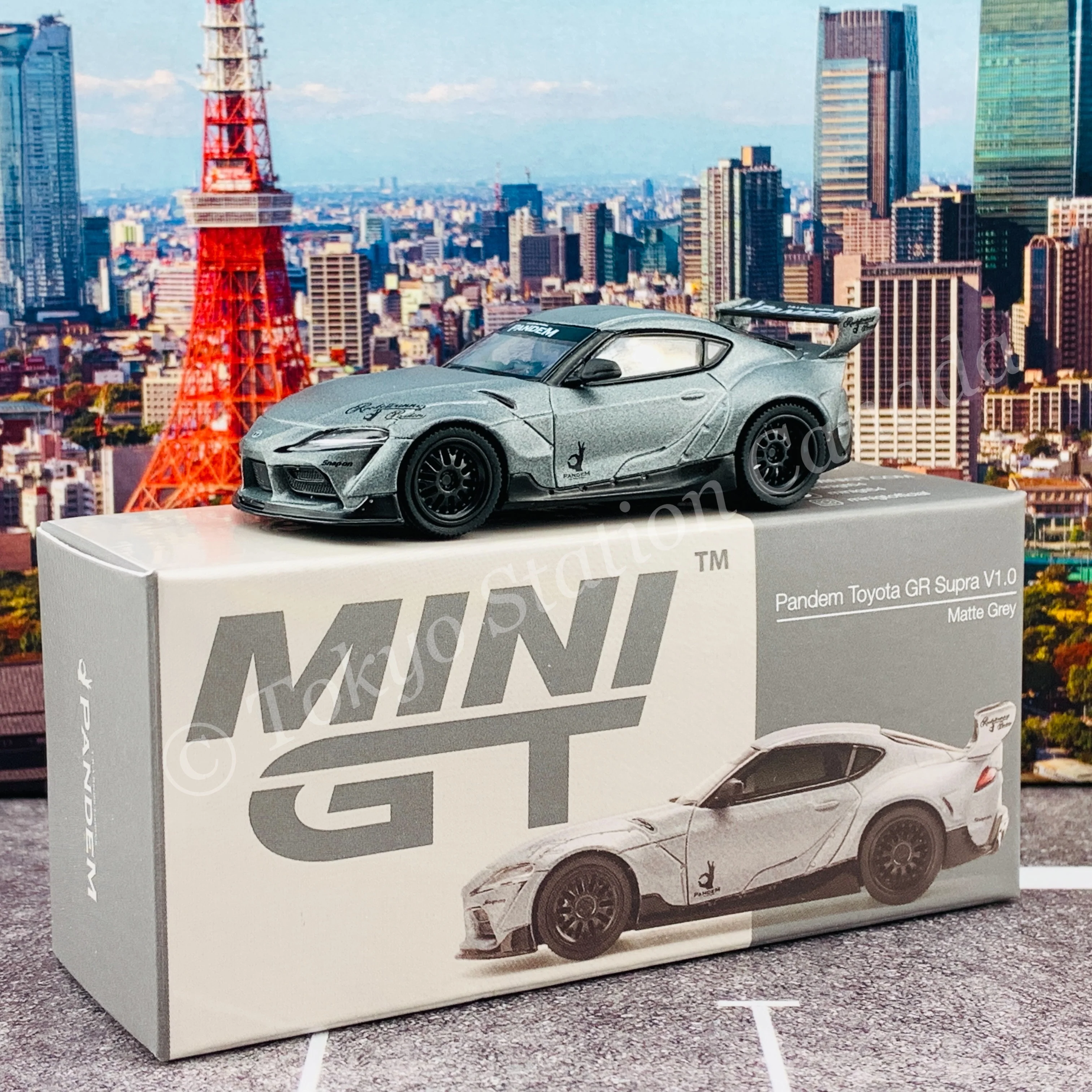 MINI GT 1/64 Pandem Toyota GR Supra V1.0 Matte Grey RHD MGT00250-R