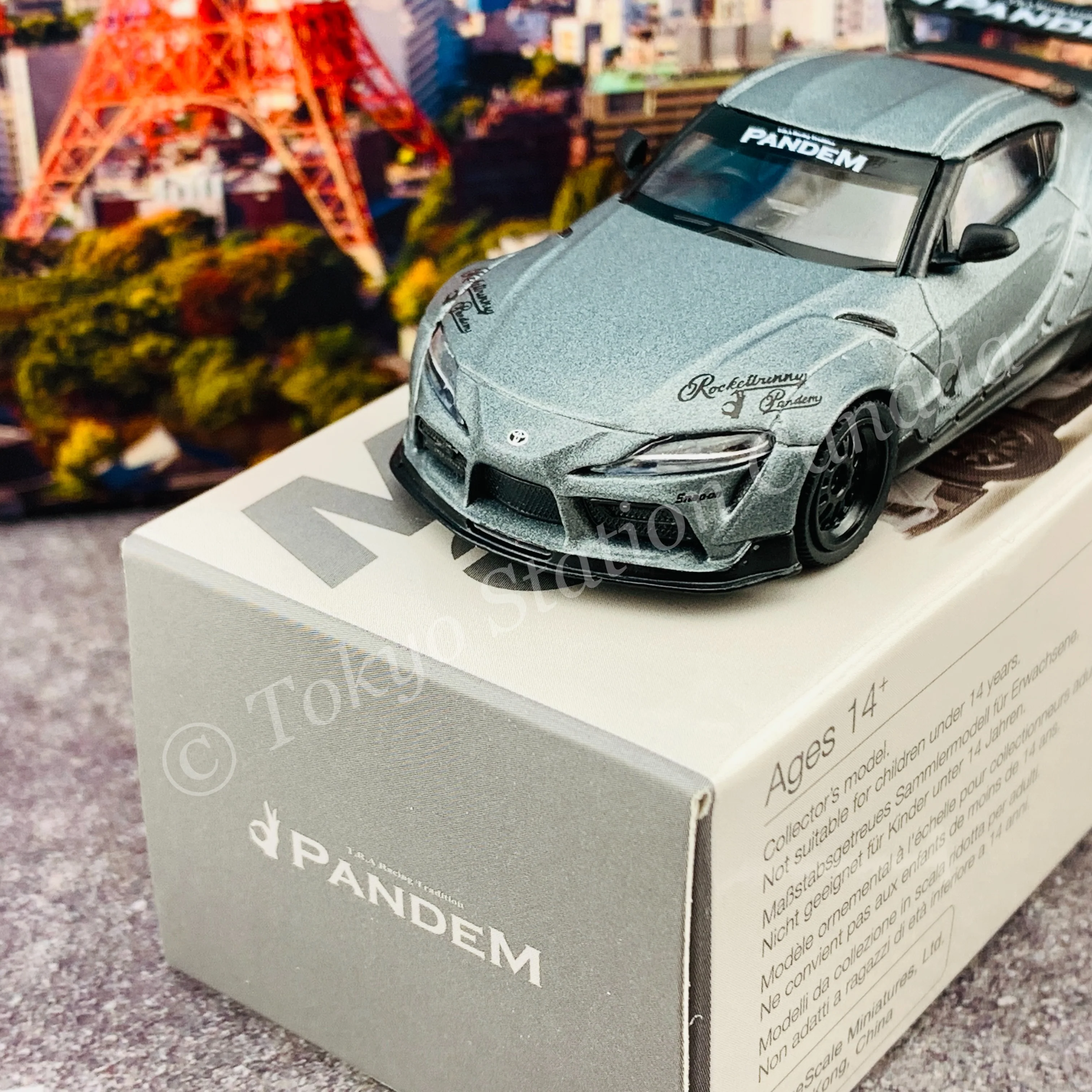 MINI GT 1/64 Pandem Toyota GR Supra V1.0 Matte Grey RHD MGT00250-R - Image 3