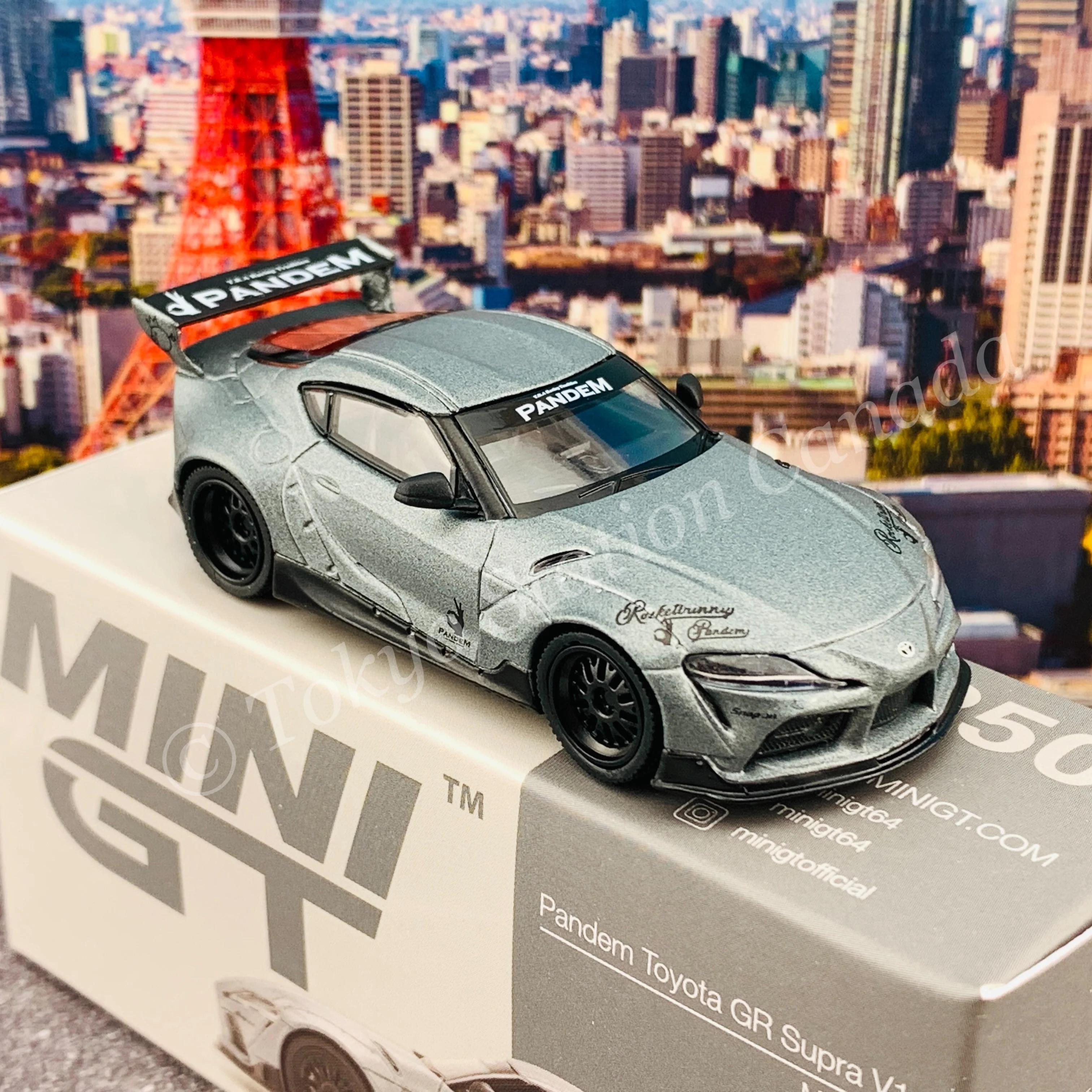MINI GT 1/64 Pandem Toyota GR Supra V1.0 Matte Grey RHD MGT00250-R - Image 5
