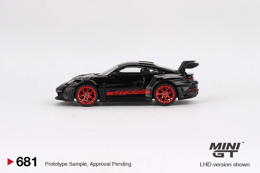 MINI GT 1/64 Porsche 911 (992) GT3 RS Black with Pyro Red LHD MGT00681-L - Image 2