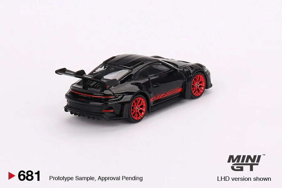 MINI GT 1/64 Porsche 911 (992) GT3 RS Black with Pyro Red LHD MGT00681-L - Image 3