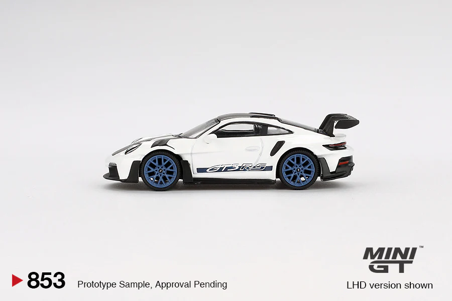 PREORDER MINI GT 1/64 Porsche 911 (992) GT3 RS Weissach Package White with Indigo Blue MGT00853-L (Approx. Release Date : Q1 2025 subject to manufacturer's final decision) - Image 2