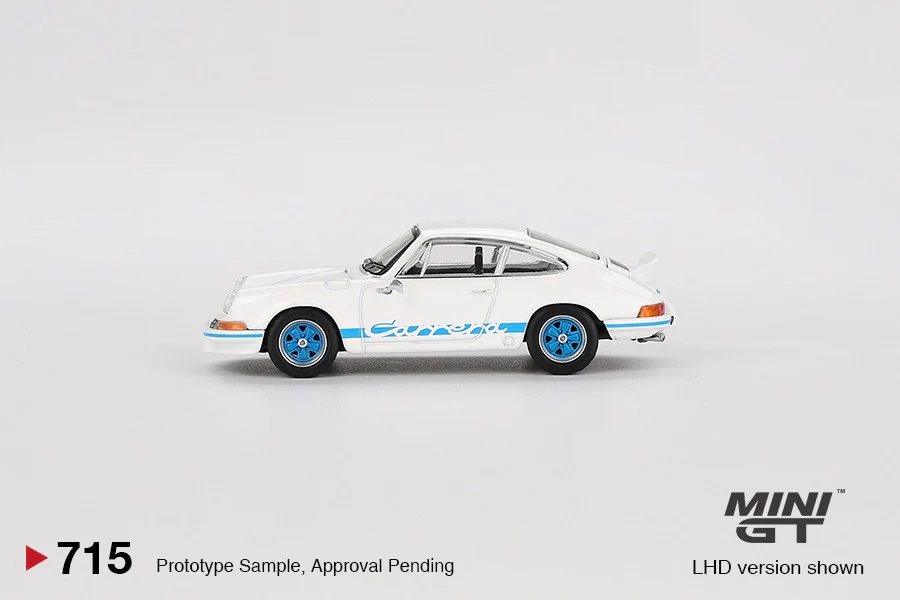 MINI GT 1/64 Porsche 911 Carrera RS 2.7 Grand Prix White with Blue Livery  MGT00715-L - Image 2
