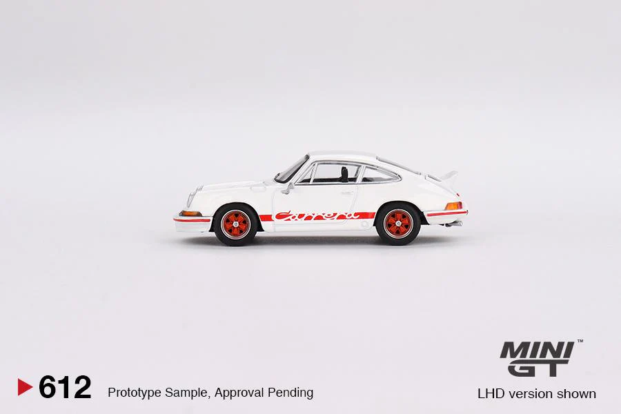 MINI GT 1/64 Porsche 911 Carrera RS 2.7 Grand Prix White with Red Livery LHD MGT00612-L - Image 2