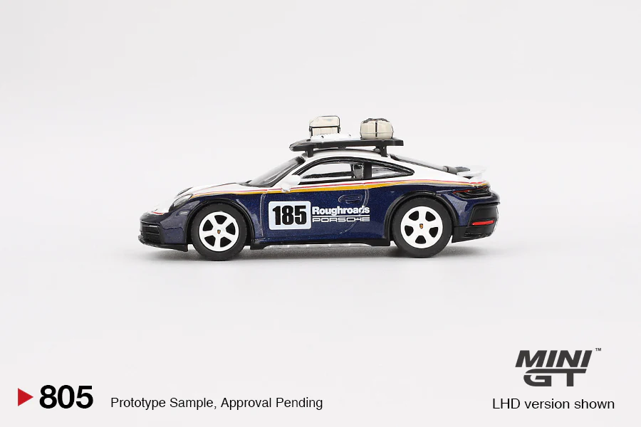 MINI GT 1/64 Porsche 911 Dakar Rallye Design Package White/Gentian Blue Metallic MGT00805-L - Image 2