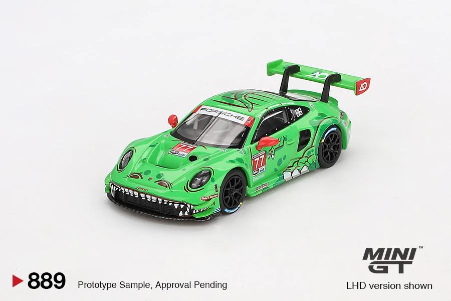 MINI GT 1/64 Porsche 911 GT3 R #77 AO Racing 2024 IMSA Daytona 24 Hrs GTD Pro 2nd Place MGT00889-L - Image 2