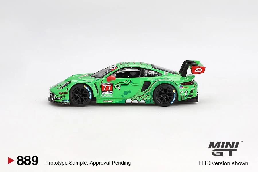MINI GT 1/64 Porsche 911 GT3 R #77 AO Racing 2024 IMSA Daytona 24 Hrs GTD Pro 2nd Place MGT00889-L - Image 3