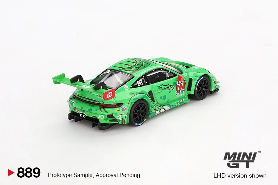 MINI GT 1/64 Porsche 911 GT3 R #77 AO Racing 2024 IMSA Daytona 24 Hrs GTD Pro 2nd Place MGT00889-L - Image 4