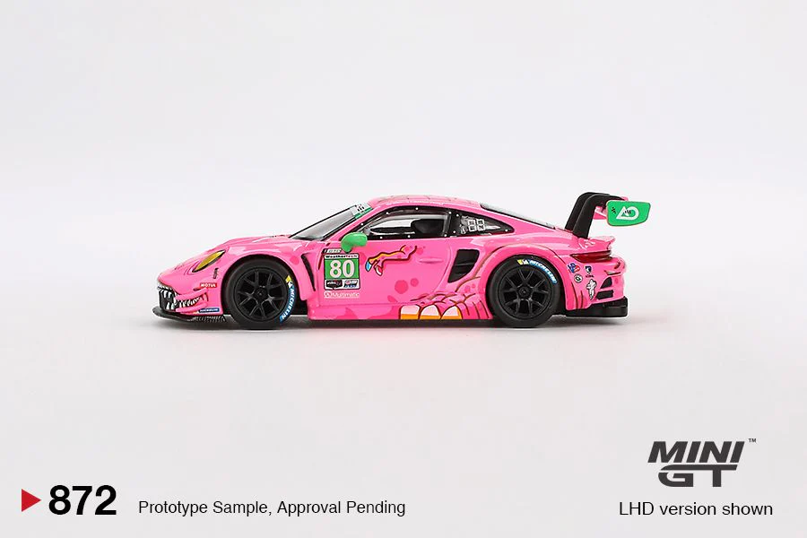 PREORDER MINI GT 1/64 Porsche 911 GT3 R #80 AO Racing 2023 IMSA VIRginia Muhamed Arbo - Image 2