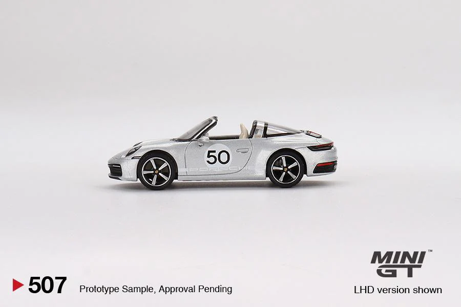 MINI GT 1/64 Porsche 911 Targa 4S Heritage Design Edition GT Silver Metallic LHD MGT00507-L - Image 2