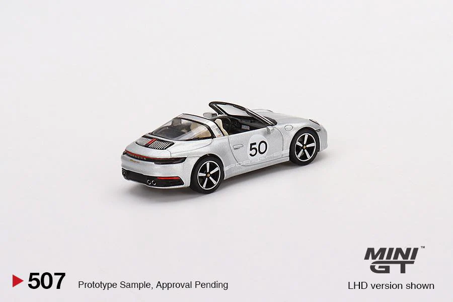 MINI GT 1/64 Porsche 911 Targa 4S Heritage Design Edition GT Silver Metallic LHD MGT00507-L - Image 3