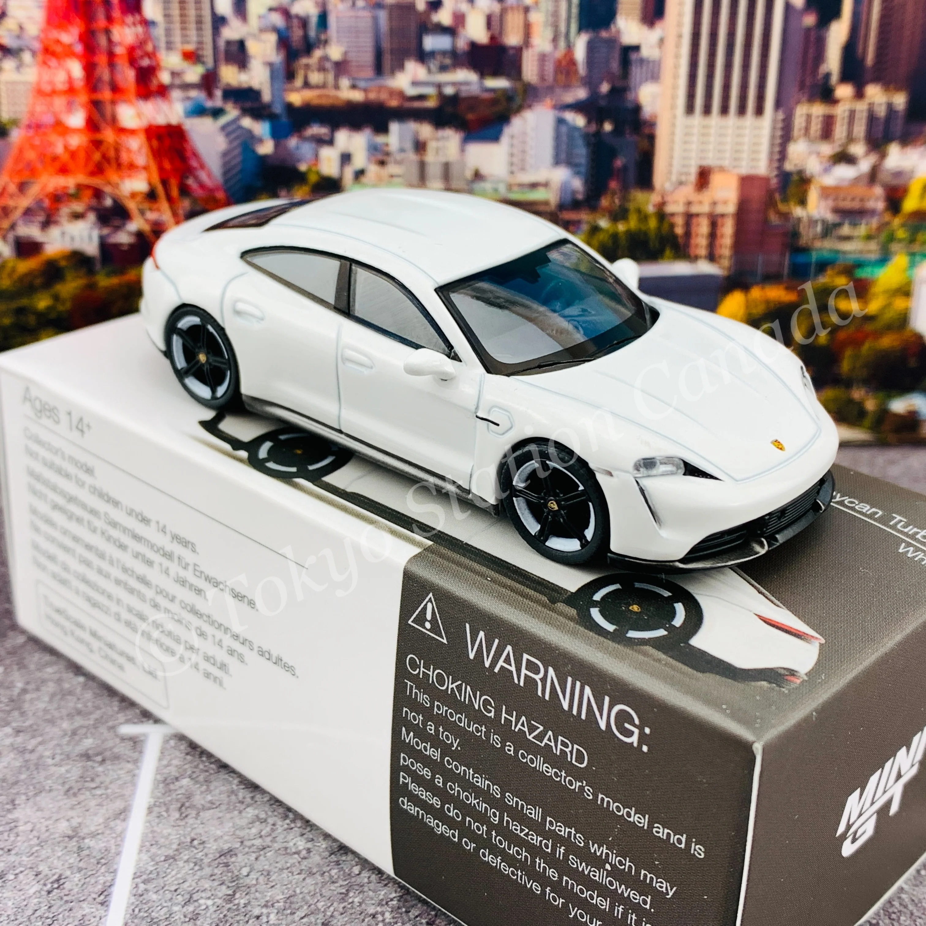 MINI GT 1/64 Porsche Taycan Turbo S White LHD MGT00218-L - Image 5