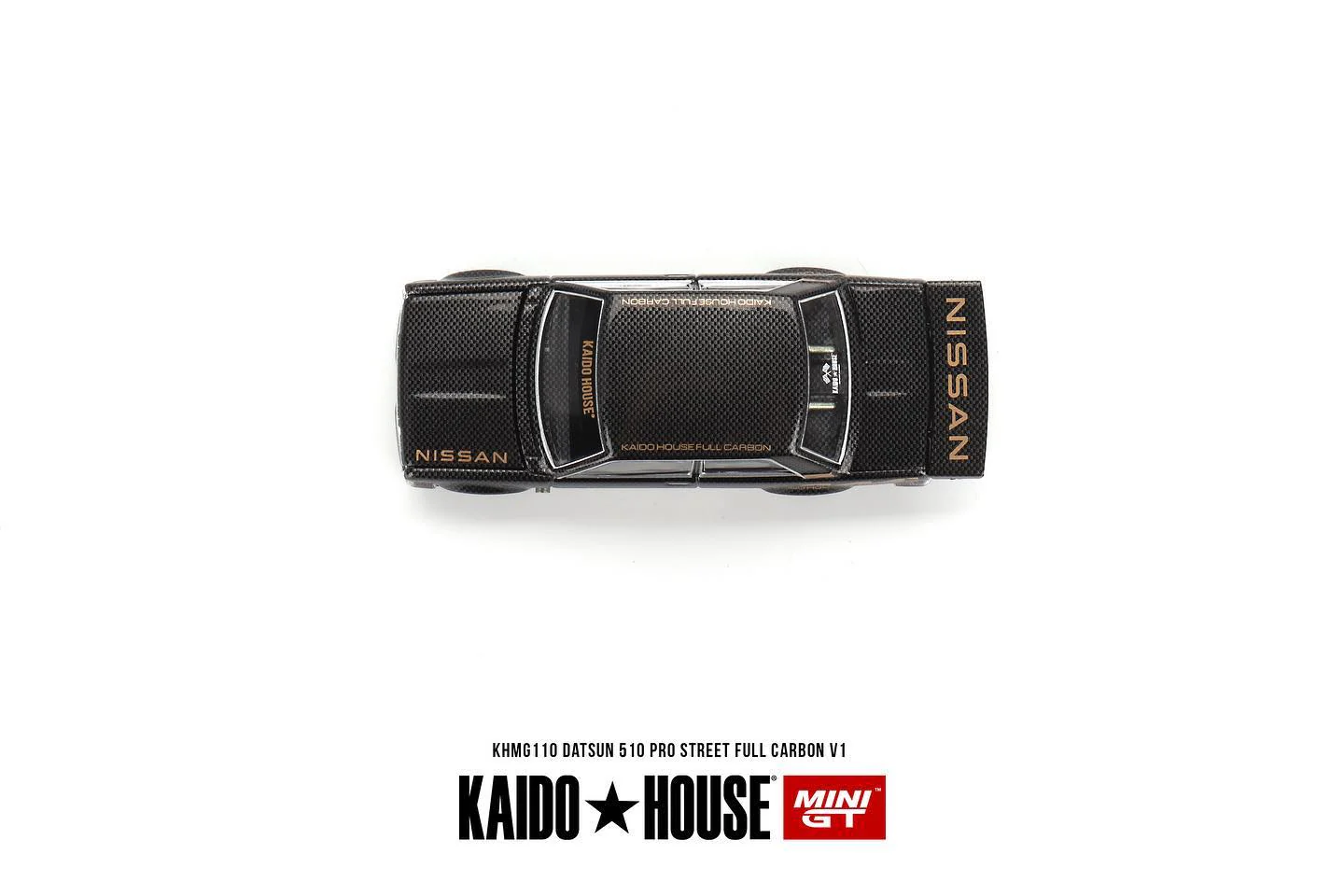 MINI GT x Kaido House 1/64 Datsun 510 Pro Street Full Carbon V1 KHMG110 - Image 2