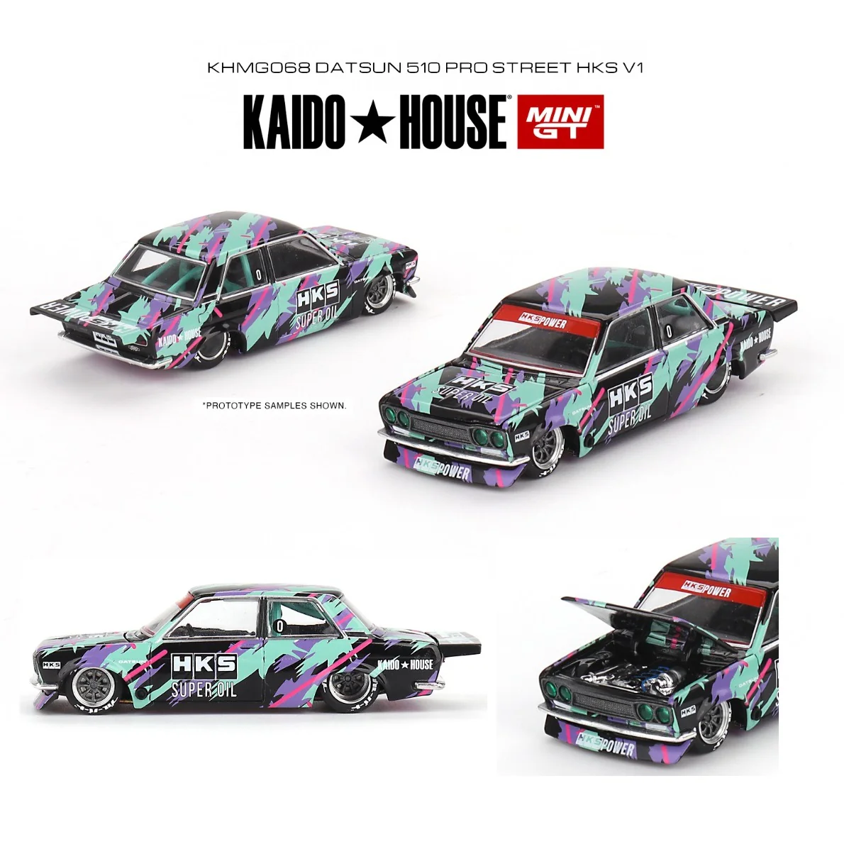 MINI GT x Kaido House 1/64 Datsun 510 Pro Street HKS V1 KHMG068
