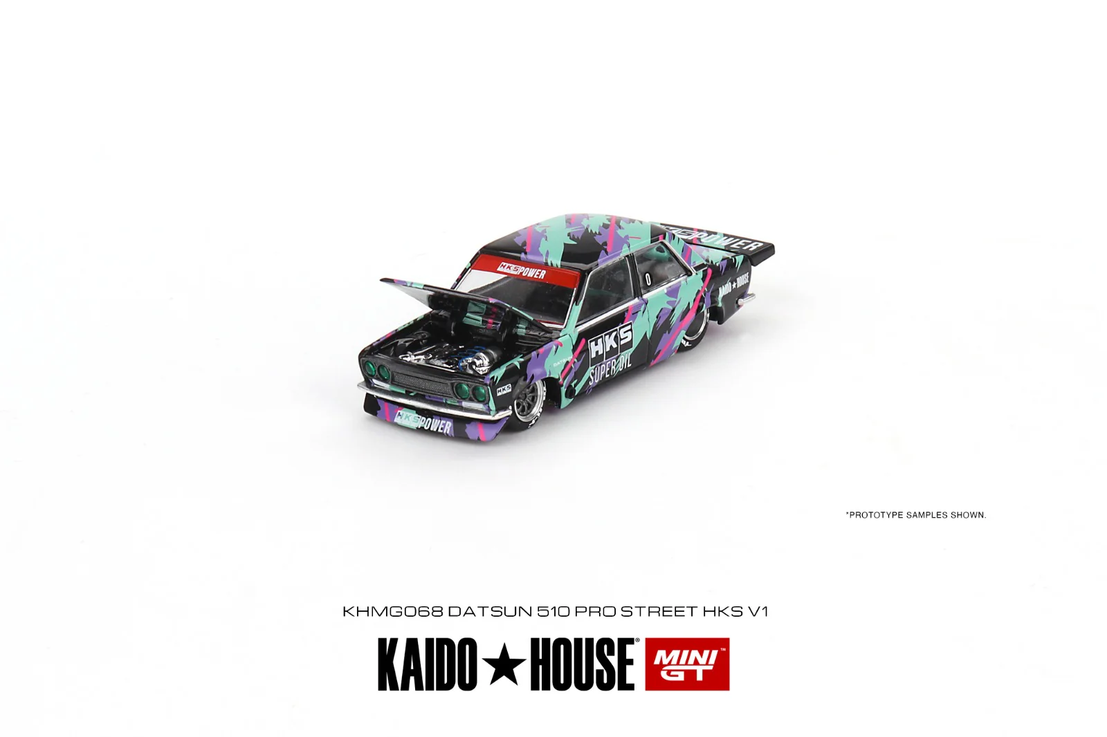 MINI GT x Kaido House 1/64 Datsun 510 Pro Street HKS V1 KHMG068 - Image 2