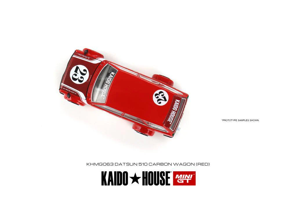 MINI GT x Kaido House 1/64 Datsun KAIDO 510 Wagon CARBON FIBER V2 (RED) KHMG063 - Image 5