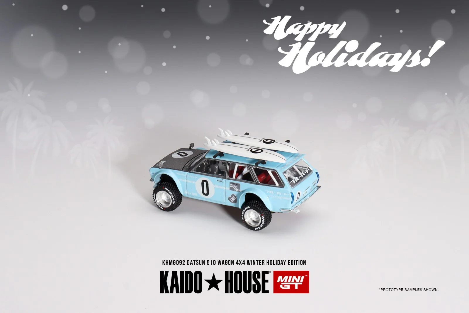 MINI GT x Kaido House 1/64 Datsun KAIDO 510 Wagon Kaido GT Surf Safari RS Winter Spec KHMG092 - Image 2
