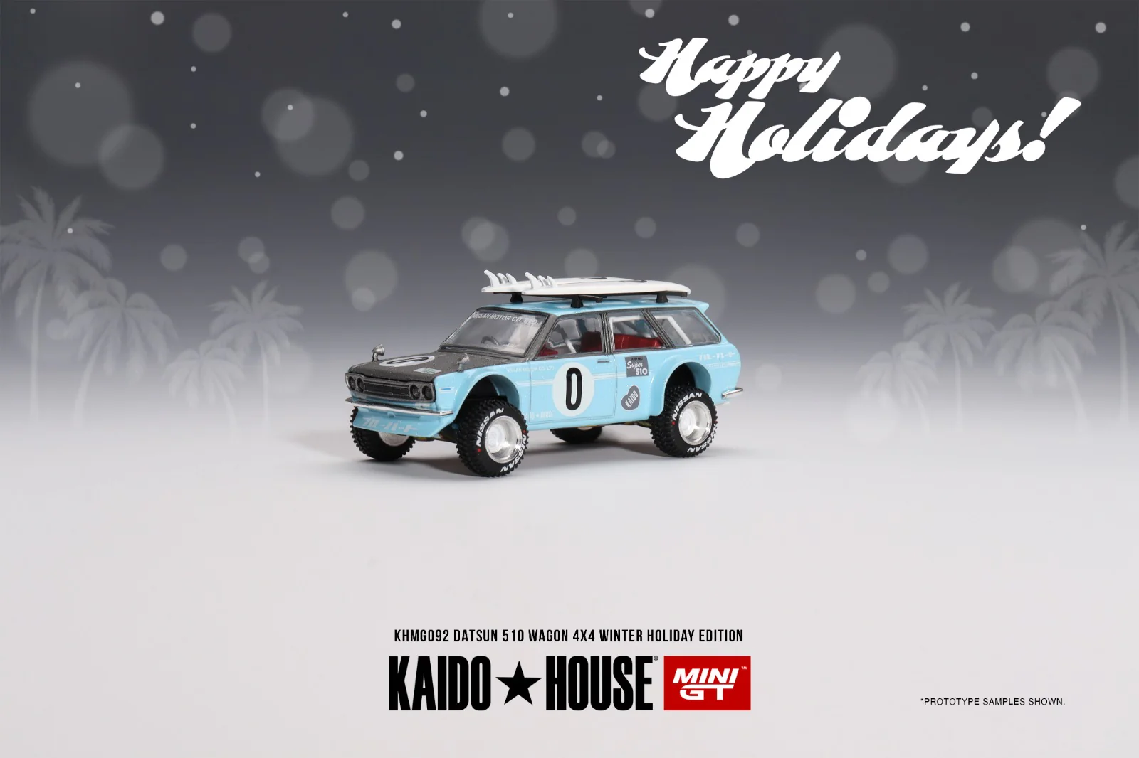 MINI GT x Kaido House 1/64 Datsun KAIDO 510 Wagon Kaido GT Surf Safari RS Winter Spec KHMG092 - Image 3