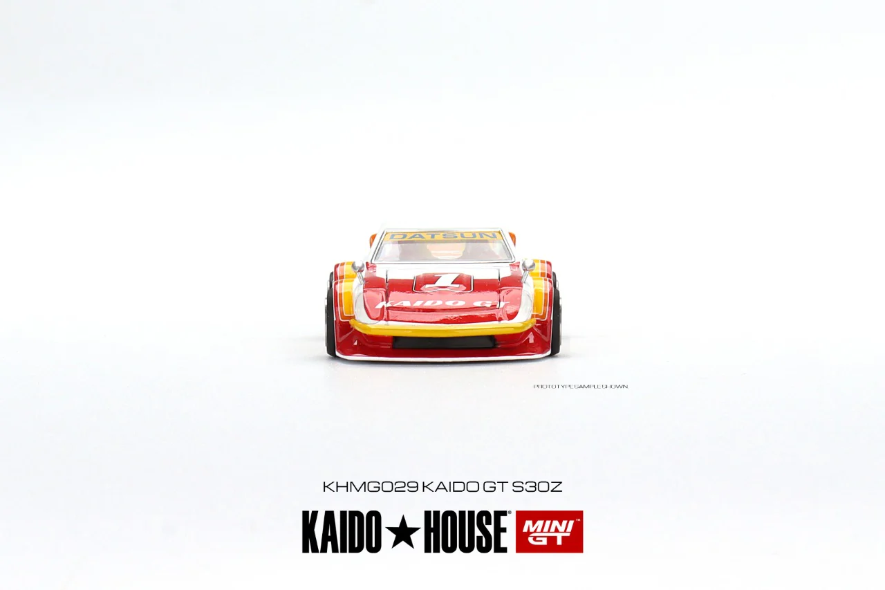 MINI GT x Kaido House 1/64 Datsun KAIDO Fairlady Z Kaido GT V1 (Red/Yellow) KHMG029 - Image 4