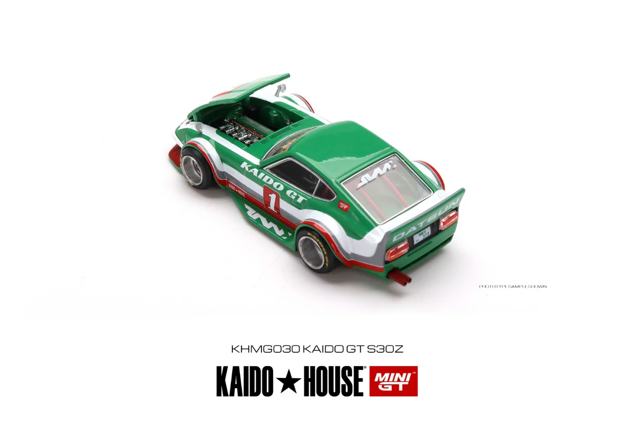 MINI GT x Kaido House 1/64 Datsun KAIDO Fairlady Z Kaido GT V2 (Green) KHMG030 - Image 3