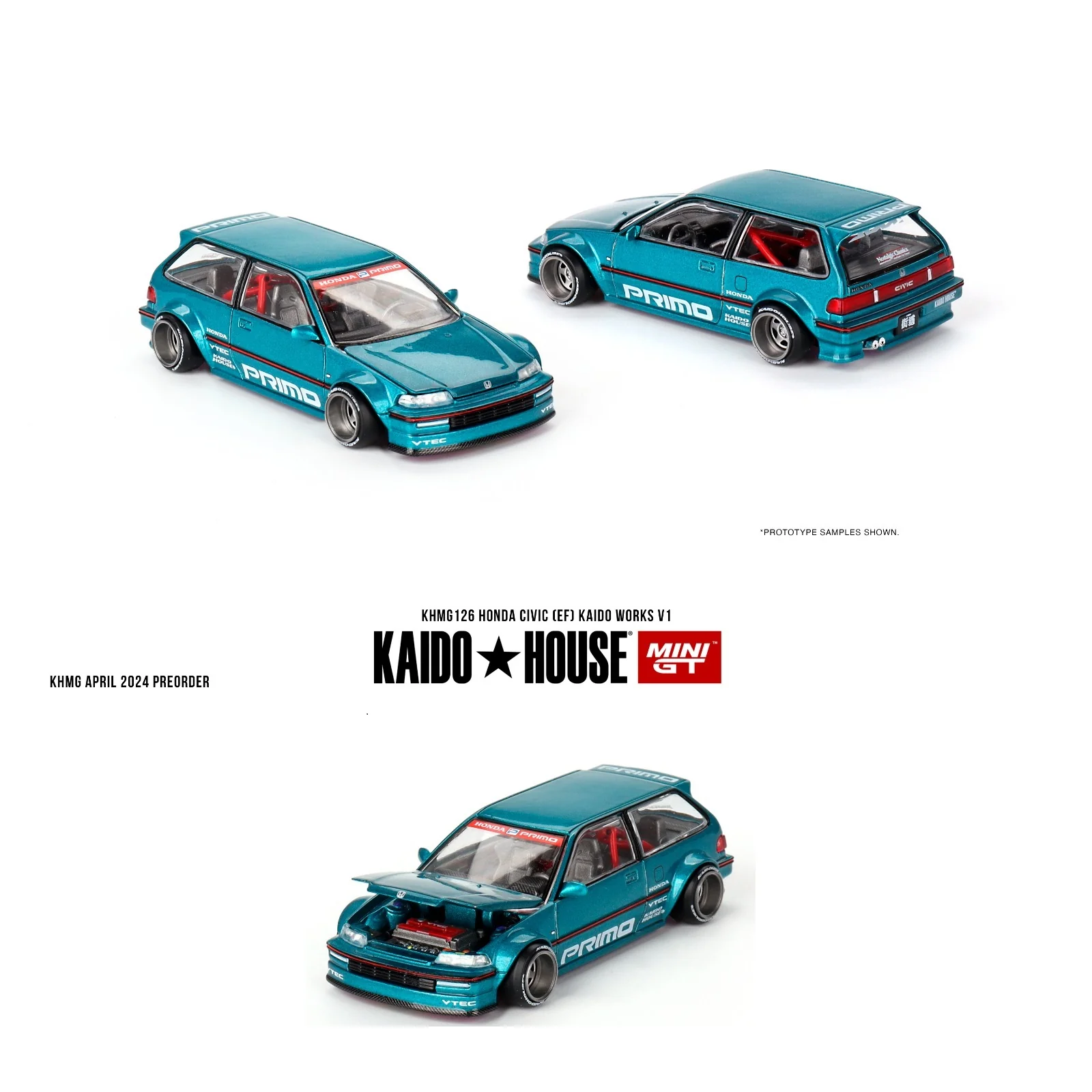 MINI GT x Kaido House 1/64 HONDA CIVIC (EF) KAIDO WORKS V1 KHMG126 - Image 2