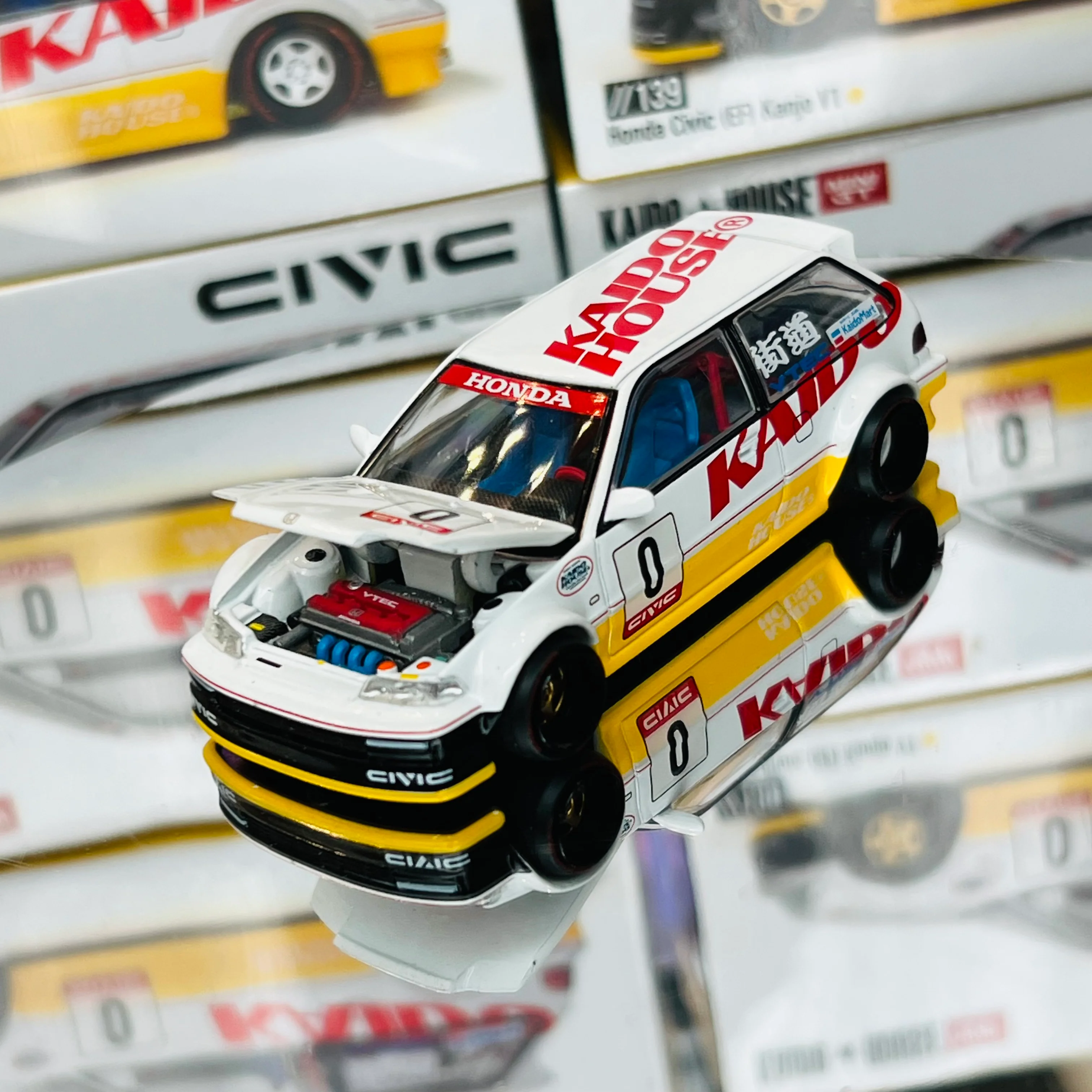 MINI GT x Kaido House 1/64 Honda Civic (EF) Kanjo V1 KHMG139 - Image 3