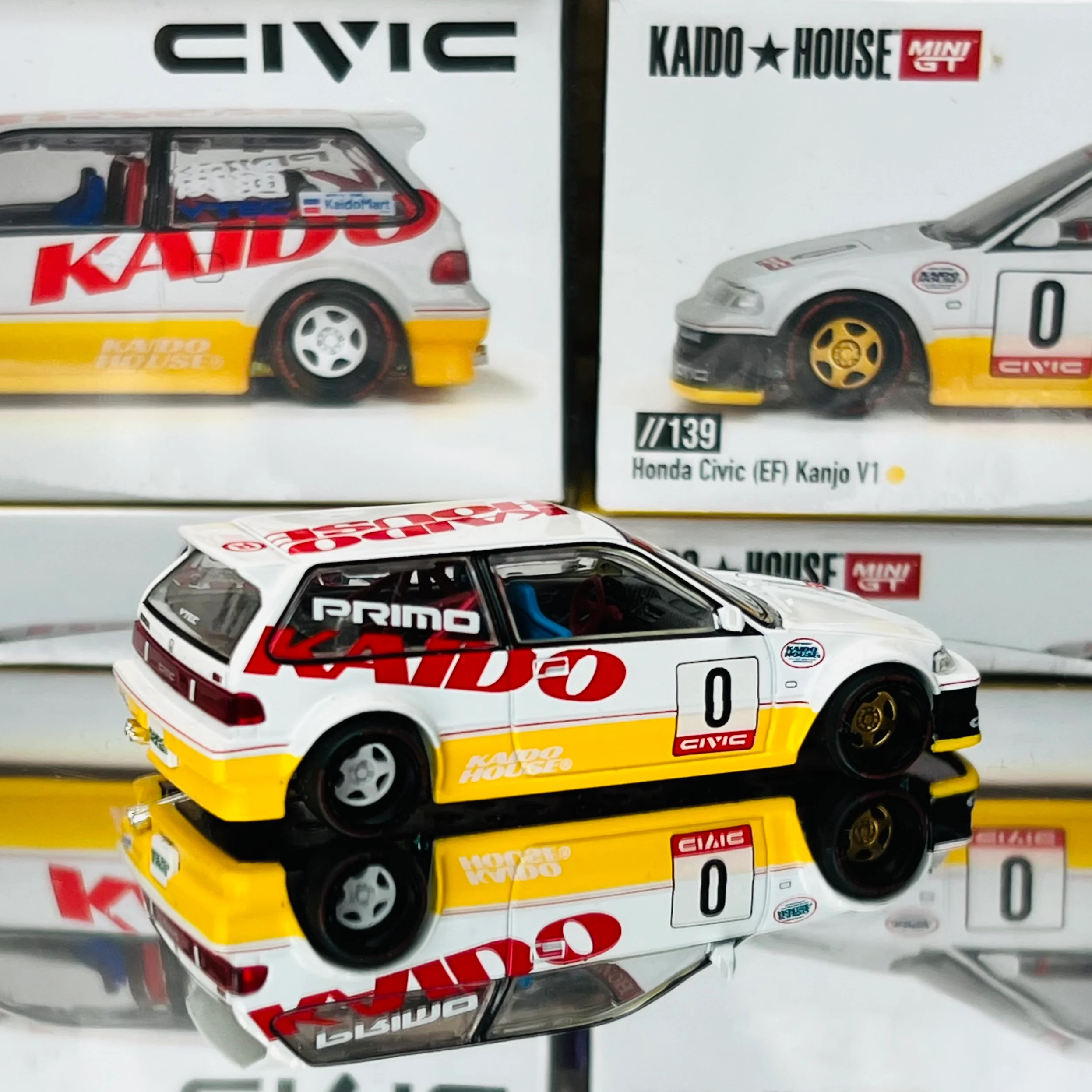 MINI GT x Kaido House 1/64 Honda Civic (EF) Kanjo V1 KHMG139 - Image 4