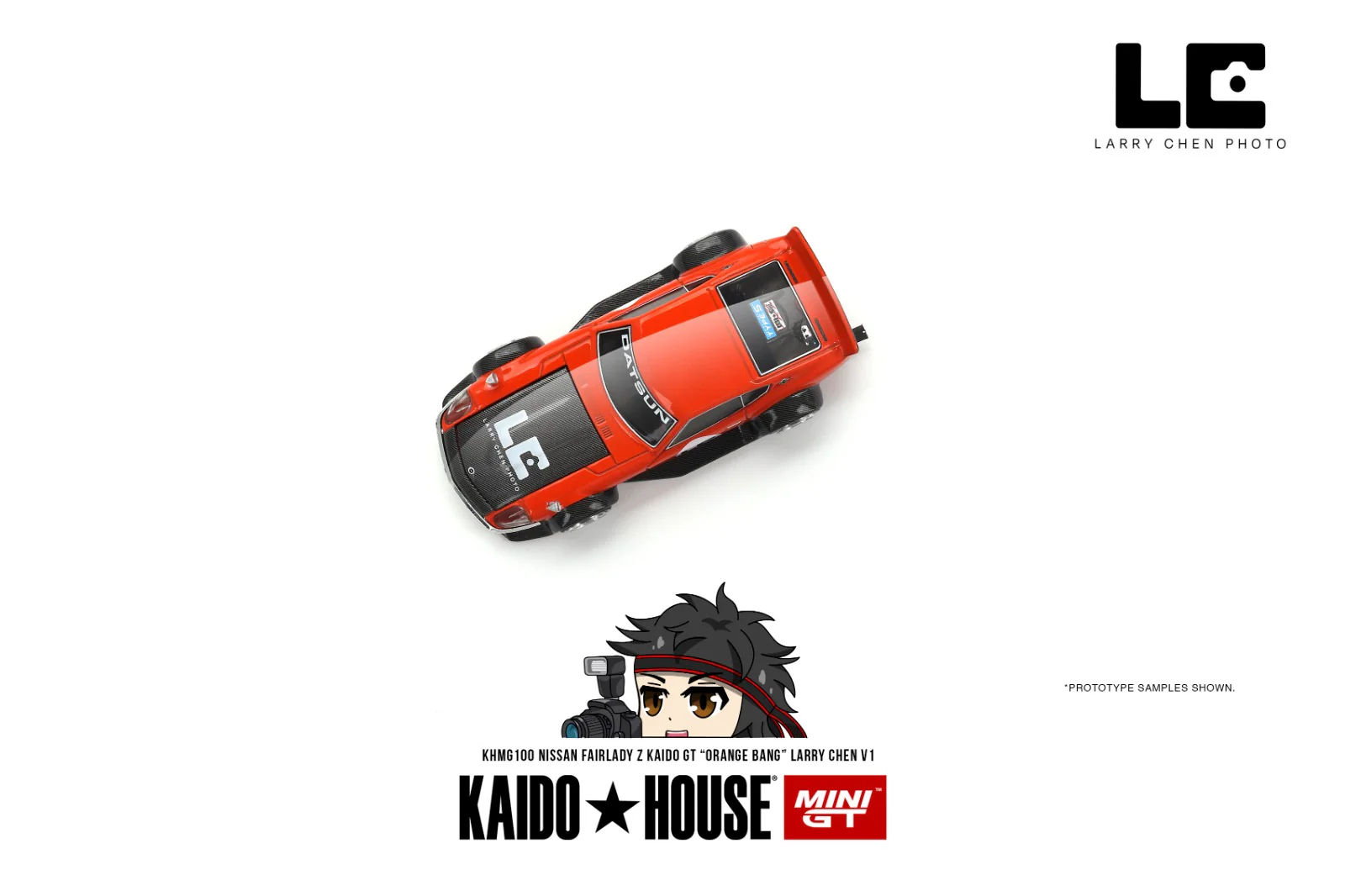 MINI GT x Kaido House 1/64 Nissan Fairlady Z Kaido GT "ORANGE BANG" Larry Chen V1 KHMG100 - Image 2