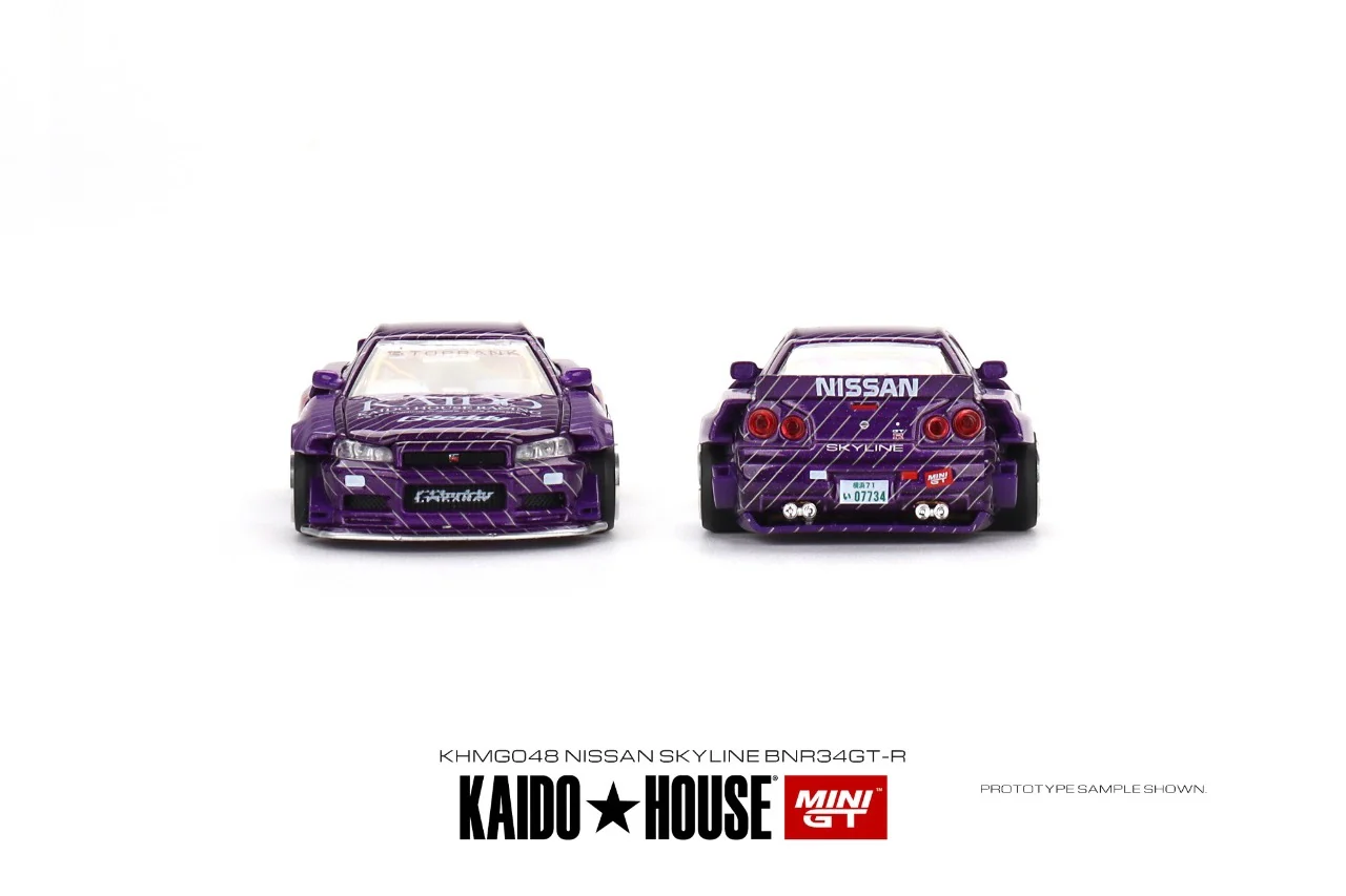 MINI GT x Kaido House 1/64 Nissan Skyline GT-R (R34) Kaido Works V1 (Purple) KHMG048 - Image 3