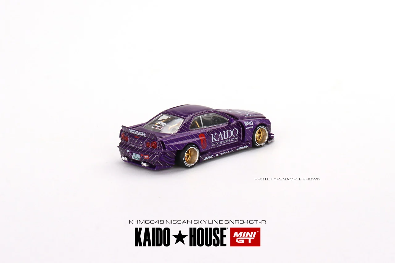 MINI GT x Kaido House 1/64 Nissan Skyline GT-R (R34) Kaido Works V1 (Purple) KHMG048 - Image 6