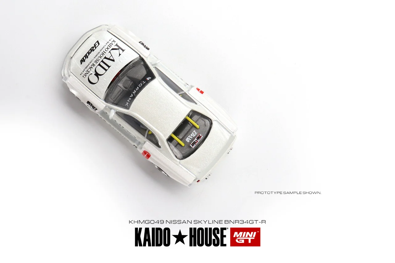 MINI GT x Kaido House 1/64 Nissan Skyline GT-R (R34) Kaido Works V2 (White) KHMG049 - Image 5