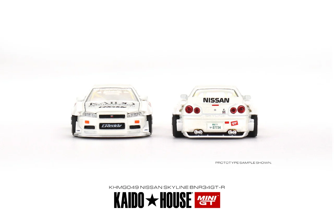 MINI GT x Kaido House 1/64 Nissan Skyline GT-R (R34) Kaido Works V2 (White) KHMG049 - Image 6