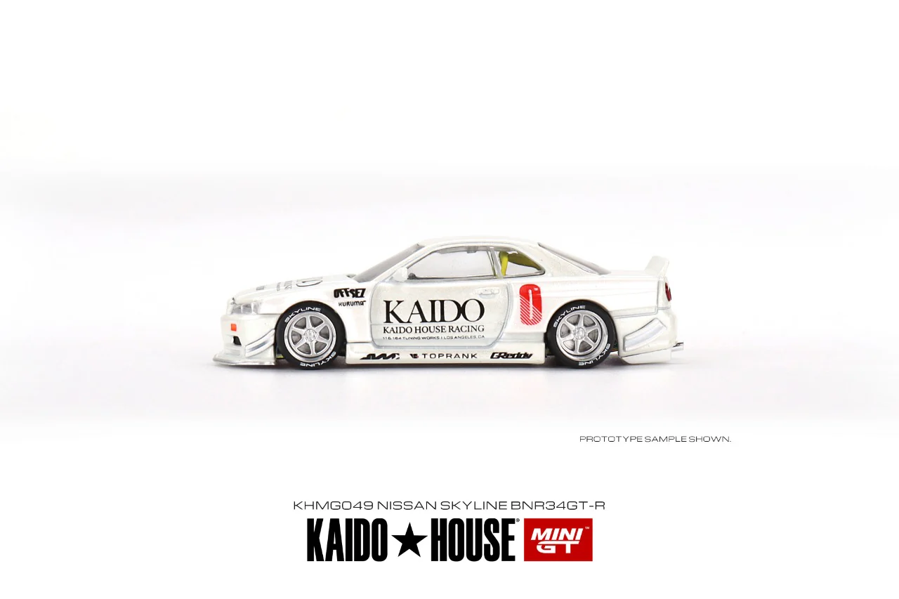 MINI GT x Kaido House 1/64 Nissan Skyline GT-R (R34) Kaido Works V2 (White) KHMG049 - Image 8