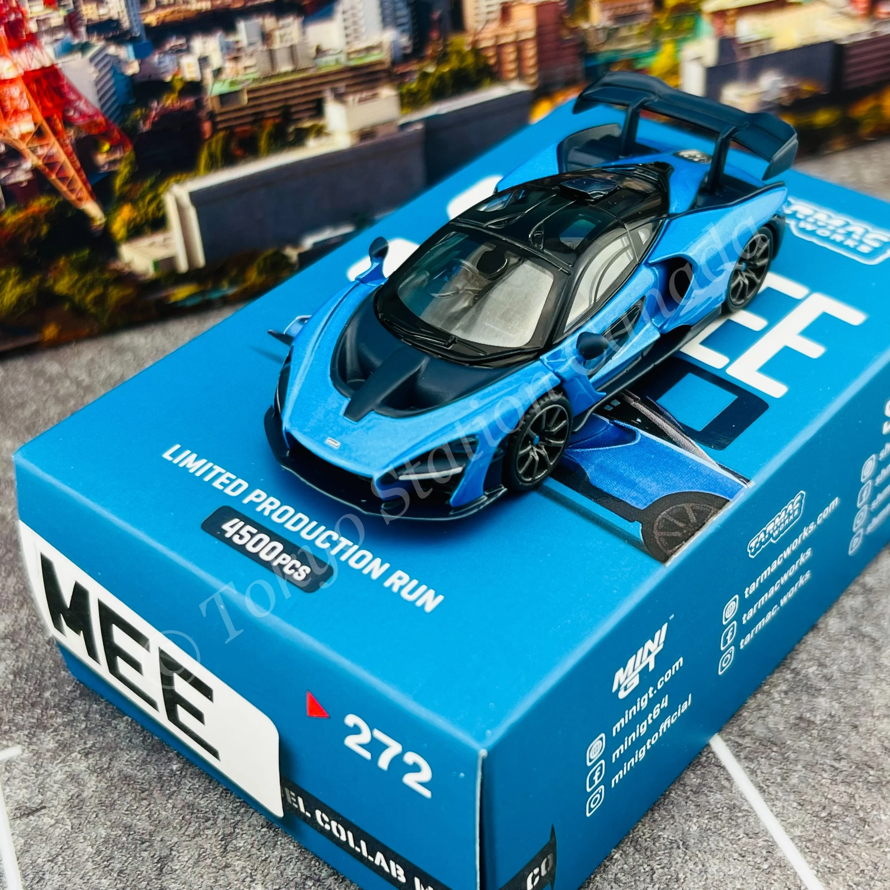 MINI GT x TARMAC WORKS Shmee 150 Collection 1/64 McLaren Senna Cerulean Blue MGT00272-R - Image 2