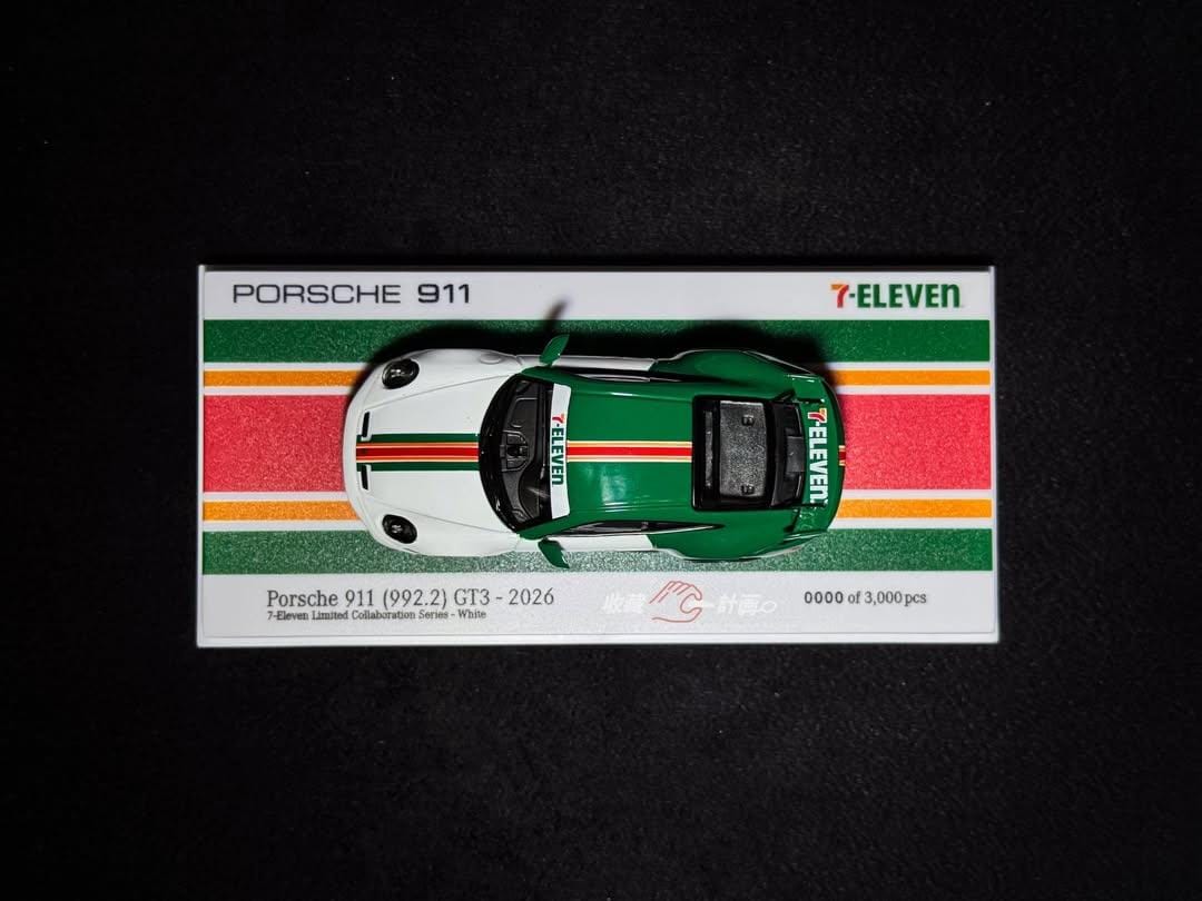 MINICHAMP 1/64 Porsche 911 (992.2) GT3 2026 Set of 2 - TAIWAN 7-ELEVEN Exclusive Model - Image 2