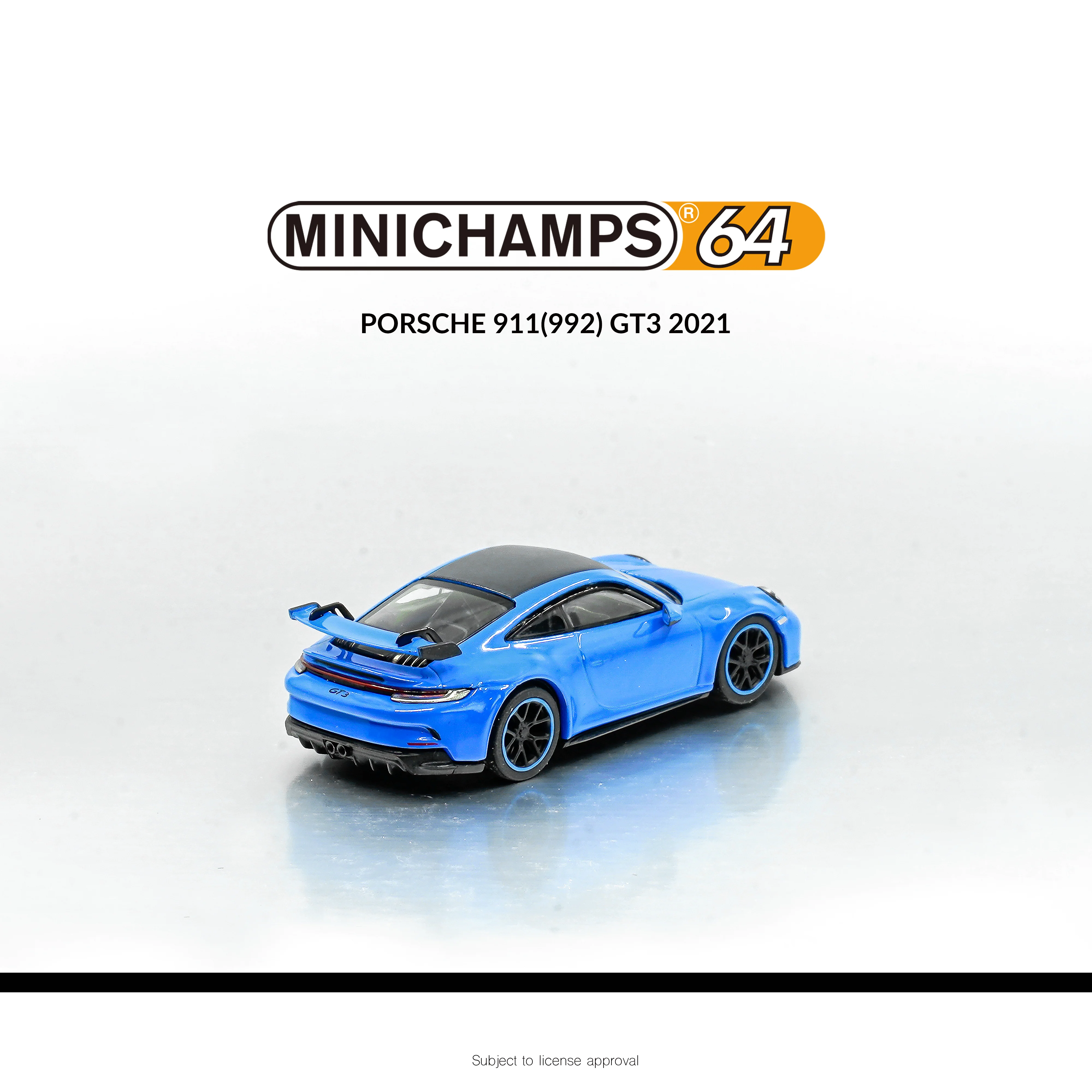 MINICHAMPS64 1/64 PORSCHE 911 GT3 (992) 2021 - SHARK BLUE 643061003 - Image 2