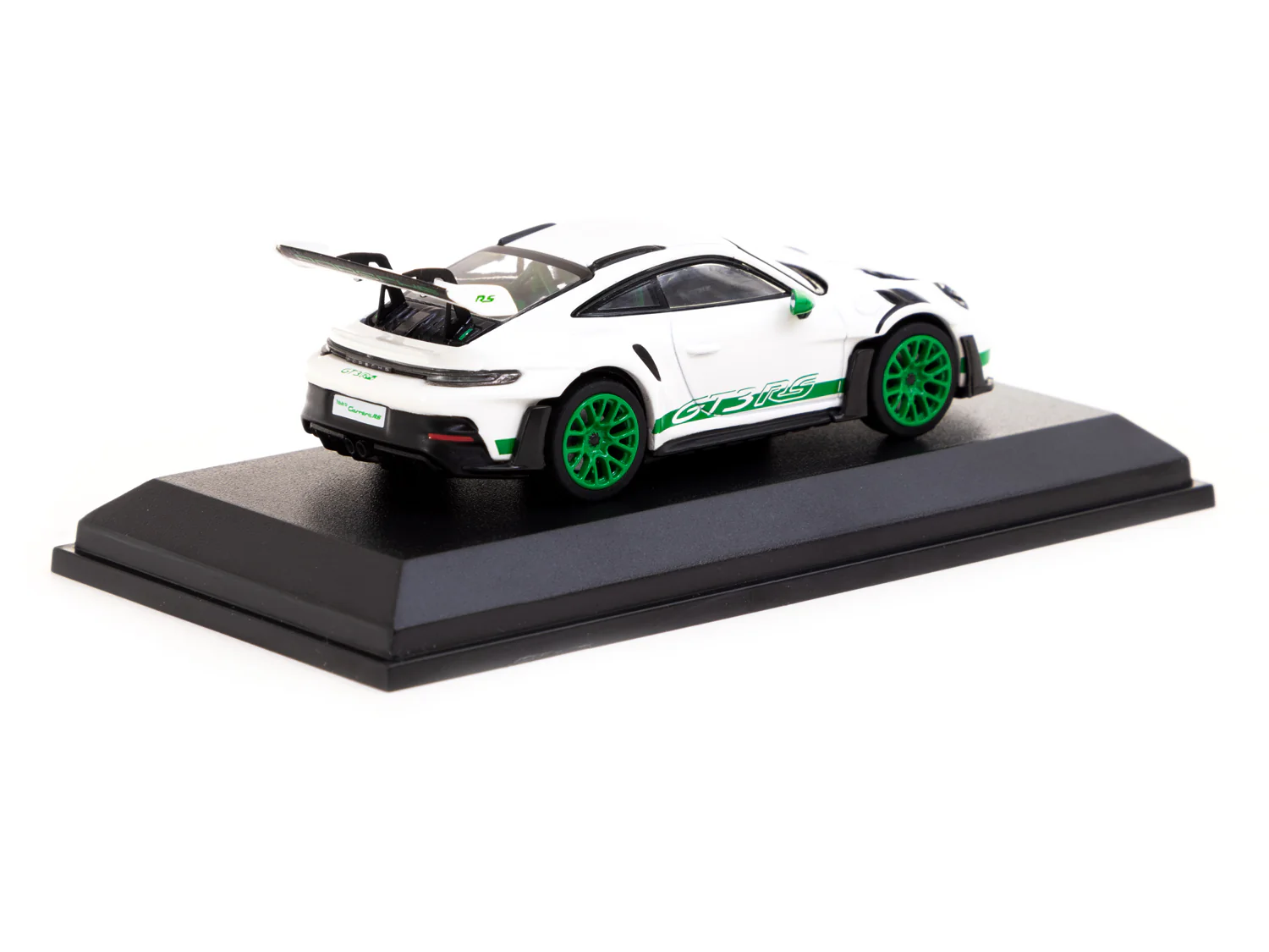 MINICHAMPS x Tarmac Works 1/64 Porsche 911 (992) GT3 RS White / Green 643062104 (T64MC-005-WG) - Image 2