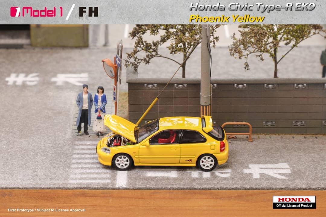 MODEL 1 x FOCAL HORIZON 1/64 Honda Civic Type R EK9 Phoenix Yellow - Image 2