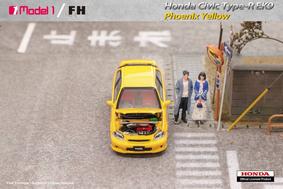 MODEL 1 x FOCAL HORIZON 1/64 Honda Civic Type R EK9 Phoenix Yellow - Image 5