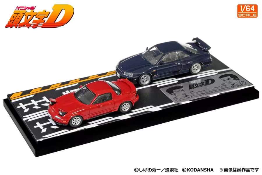 MODELER'S 1/64 Initial D Set Vol.11 Suetsugu Tooru Roadster (NA6CE) & Atsuro Kawai Skyline (ER34) MD64211 - Image 2