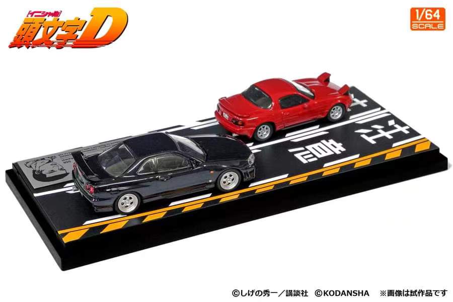 MODELER'S 1/64 Initial D Set Vol.11 Suetsugu Tooru Roadster (NA6CE) & Atsuro Kawai Skyline (ER34) MD64211 - Image 3