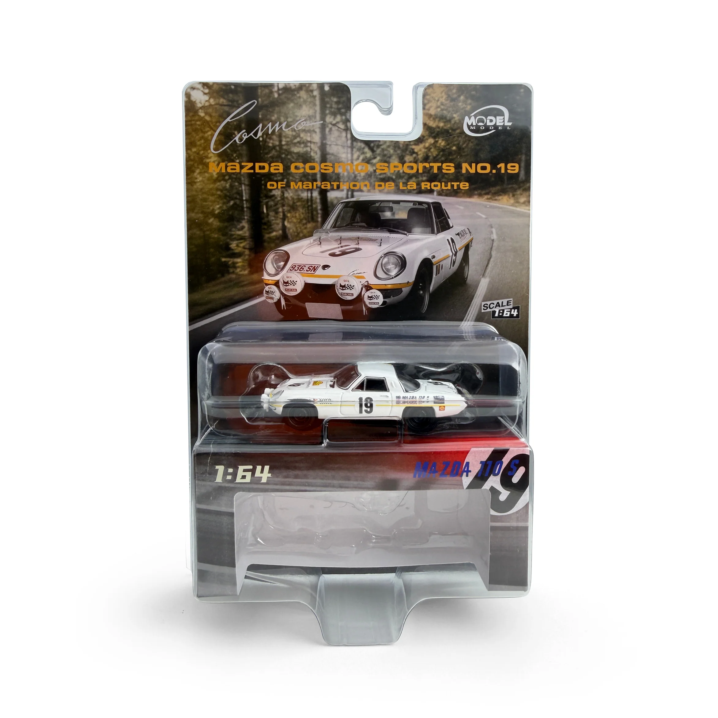 PREORDER MODELMODEL 1/64 Mazda Cosmo Sport No.19 of Marathon De La Route 1968 (BLISTER PACK) MM64-MCS-001 (Approx. Release Date: Q2 2026 and subject to the manufacturer's final decision) - Image 2